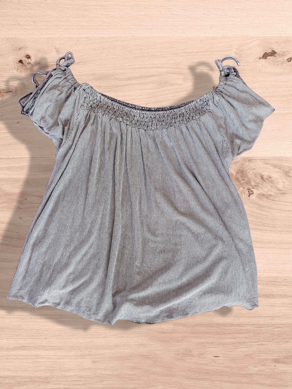 American Eagle Outfitters Black And White Striped Soft And Sexy Off-Shoulder Top